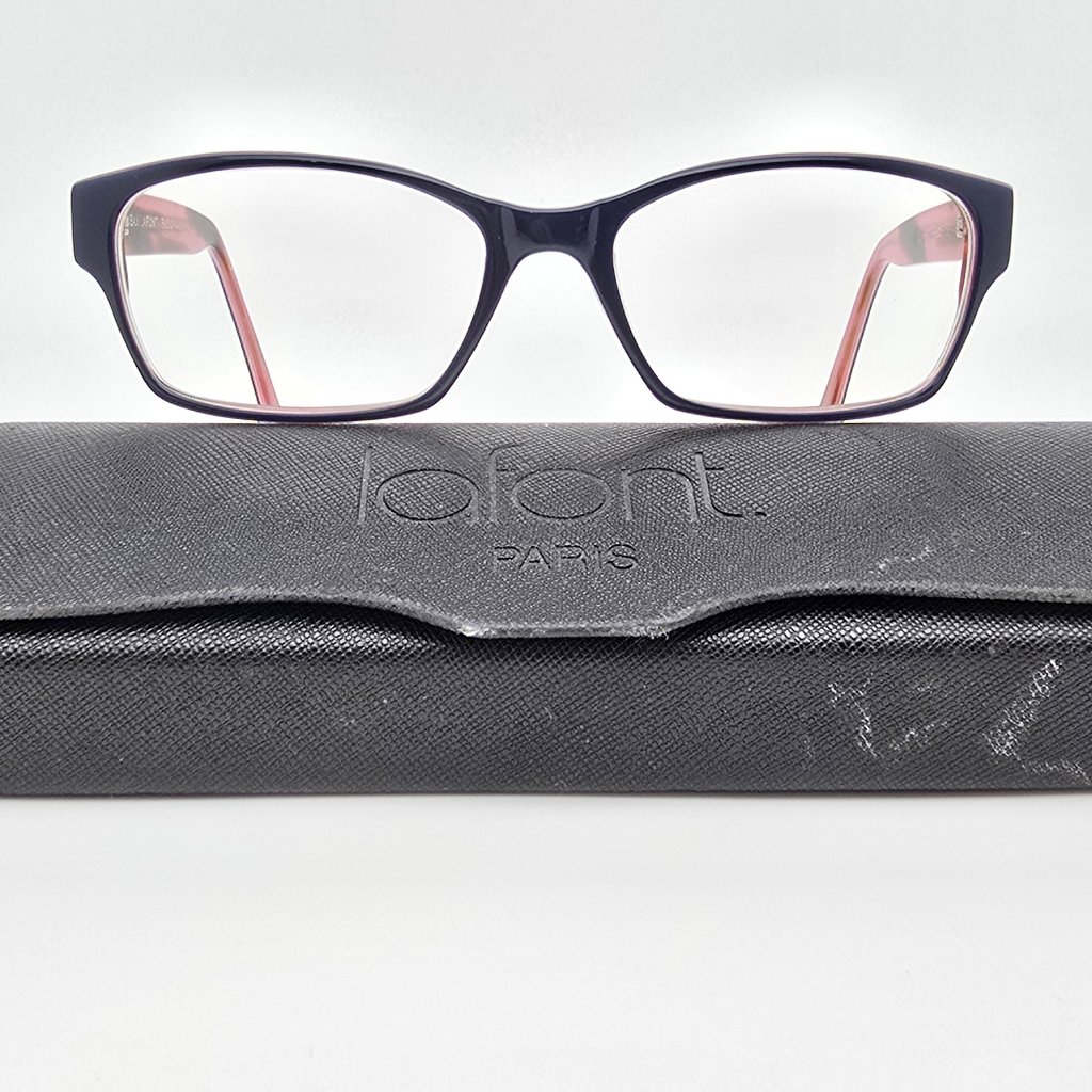 Jean Lafont Paris Lin 337 Blue On Pink Tortoise Eyeglasses Frame W/ Case France